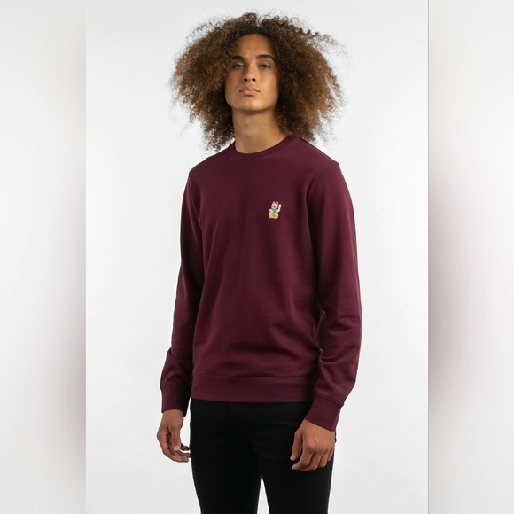 A-dam | Maroon Lucky Cat Pullover Sweatshirt - Men's size M - Picture 8 of 8